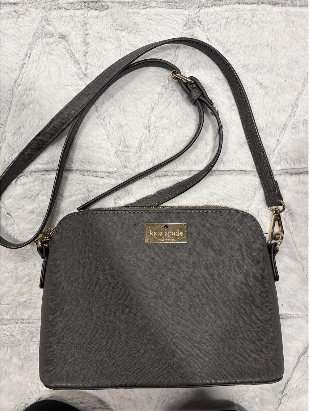 Kate Spade Black Crossbody Bag Women Medium Saffiano Purse
